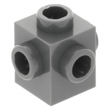 LEGO kocka 1x1 négy oldalán bütyökkel, sötétszürke (4733)